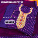Bandhani Printed Georgette Anarkali Kurti With Pant And Net Dupatta-ISKWSU2608NP3733