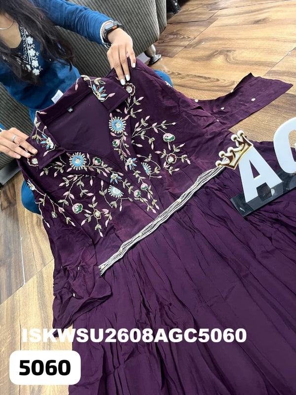 Embroidered Maslin Gown-ISKWGN2608AGC5060