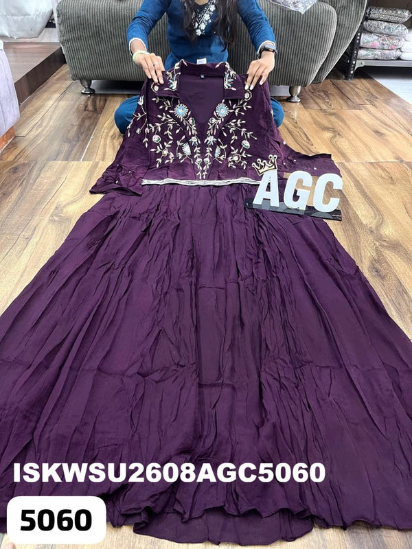Embroidered Maslin Gown-ISKWGN2608AGC5060