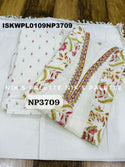 Embroidered Malmal Cotton Peplum Kurti With Palazzo And Dupatta-ISKWPL0109NP3709