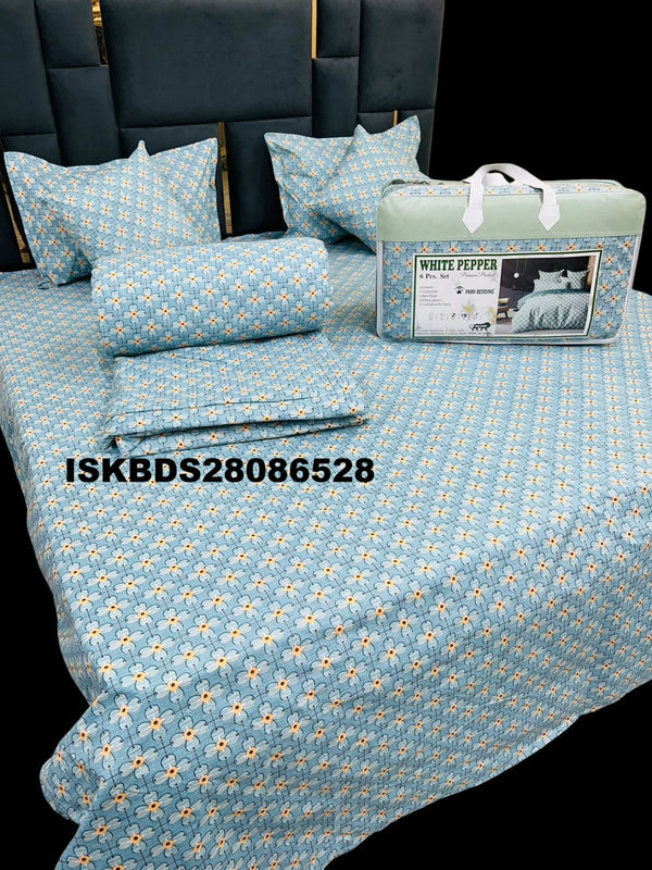 Glace Cotton Double Bedsheet With Pillow Cover Set-ISKBDS28086528