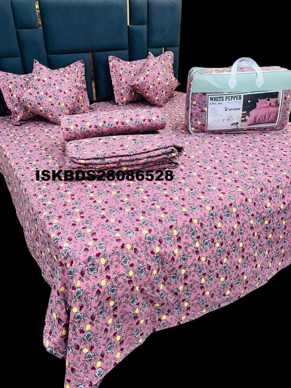 Glace Cotton Double Bedsheet With Pillow Cover Set-ISKBDS28086528