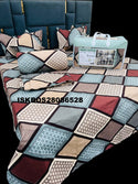 Glace Cotton Double Bedsheet With Pillow Cover Set-ISKBDS28086528
