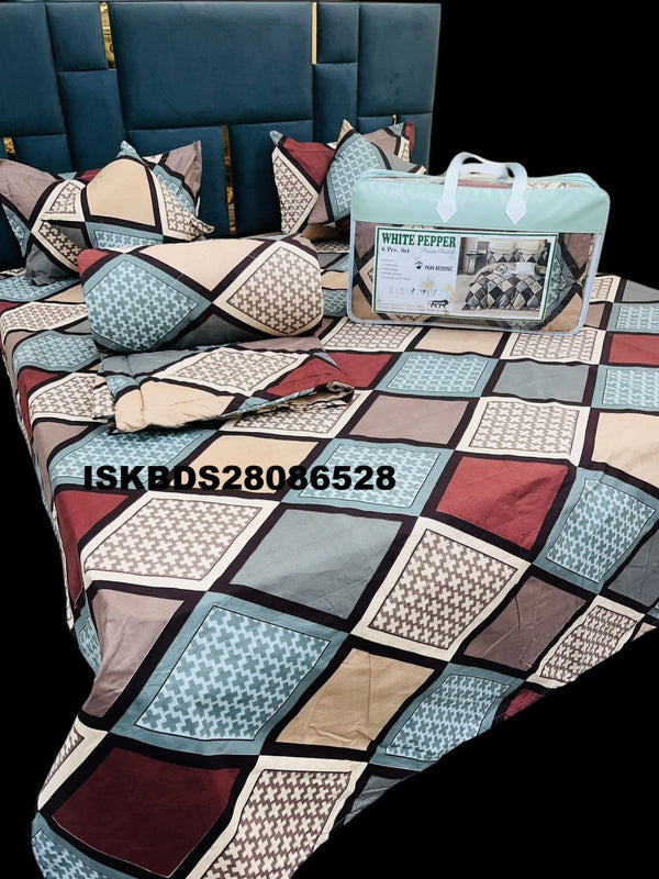 Glace Cotton Double Bedsheet With Pillow Cover Set-ISKBDS28086528