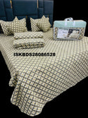 Glace Cotton Double Bedsheet With Pillow Cover Set-ISKBDS28086528