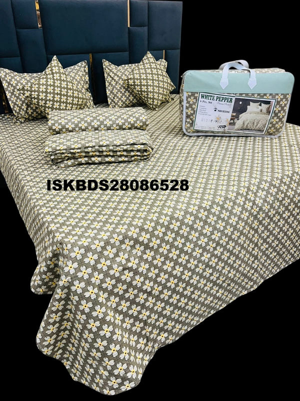 Glace Cotton Double Bedsheet With Pillow Cover Set-ISKBDS28086528