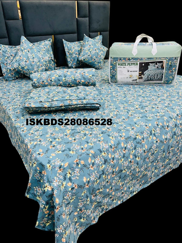 Glace Cotton Double Bedsheet With Pillow Cover Set-ISKBDS28086528