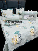 Glace Cotton Double Bedsheet With Pillow Cover Set-ISKBDS28086528