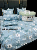 Glace Cotton Double Bedsheet With Pillow Cover Set-ISKBDS28086527