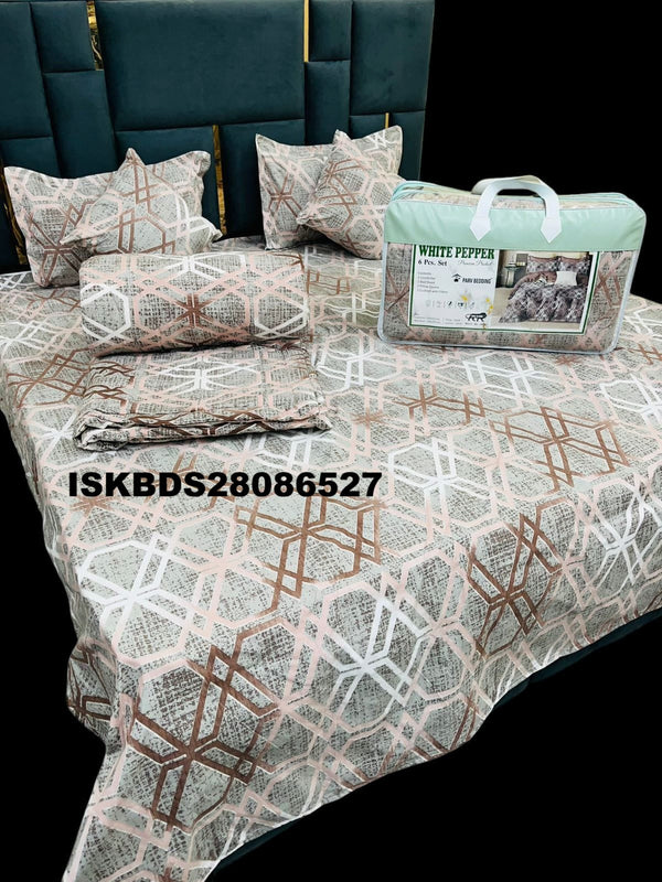 Glace Cotton Double Bedsheet With Pillow Cover Set-ISKBDS28086527