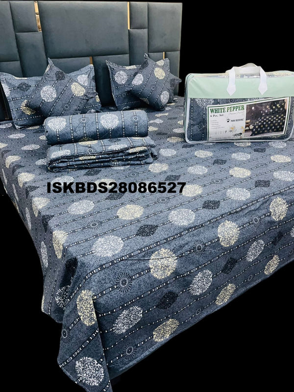 Glace Cotton Double Bedsheet With Pillow Cover Set-ISKBDS28086527