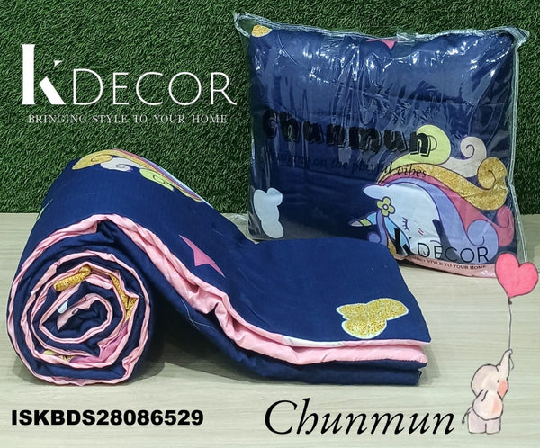 3 Layer Cotton Double Bed Reversible AC Dohar Set -ISKBDS28086529