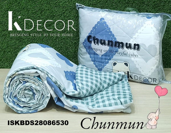 3 Layer Cotton Double Bed Reversible AC Dohar Set-ISKBDS28086530