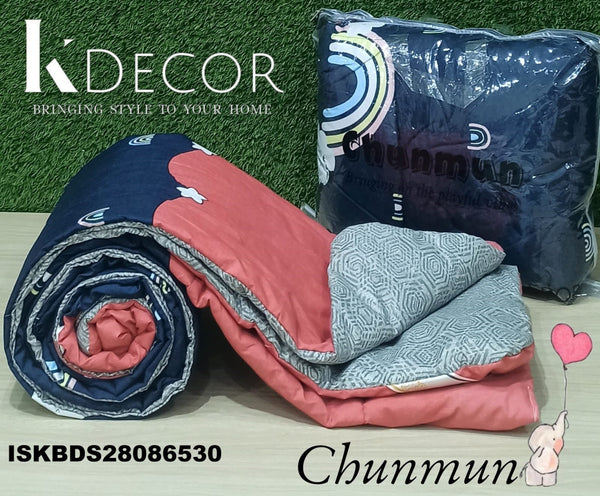 3 Layer Cotton Double Bed Reversible AC Dohar Set-ISKBDS28086530