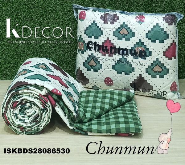 3 Layer Cotton Double Bed Reversible AC Dohar Set-ISKBDS28086530