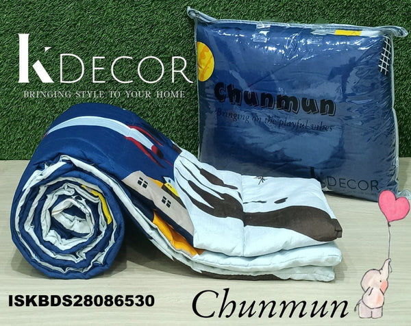 3 Layer Cotton Double Bed Reversible AC Dohar Set-ISKBDS28086530
