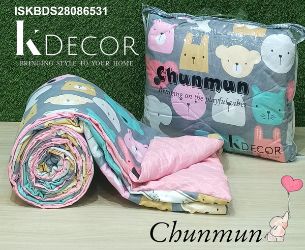 Printed Single Bed Reversible AC Comforter Set-ISKBDS28086531