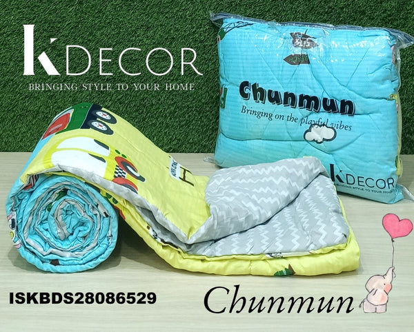 3 Layer Cotton Double Bed Reversible AC Dohar Set -ISKBDS28086529