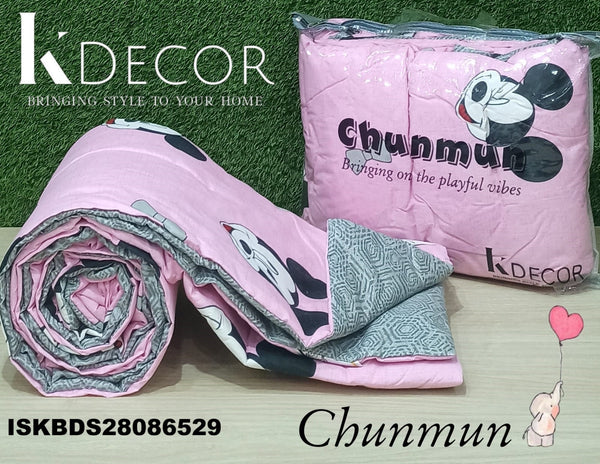 3 Layer Cotton Double Bed Reversible AC Dohar Set -ISKBDS28086529