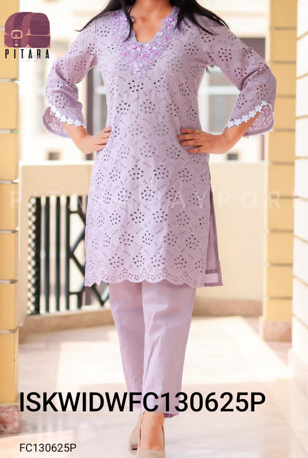 Cotton Schiffli Co-Ord Set-ISKWIDWFC130625P