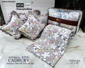 Glace Cotton Kind Size Frill Bedsheet With Pillow And Cushion Cover-ISKBDS190356080