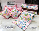 Glace Cotton Kind Size Frill Bedsheet With Pillow And Cushion Cover-ISKBDS190356081