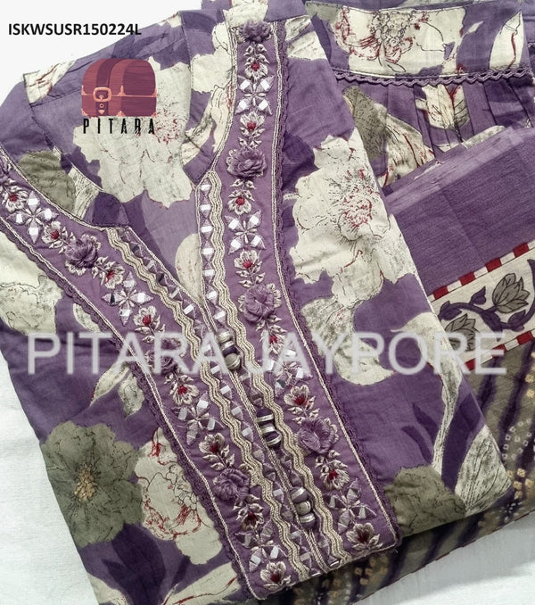 Floral Cotton Kurti With Afghani Pant And Dupatta-ISKWSUSR150224L