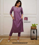 Embroidered Cotton Kurti With Pant-ISKWKUDB260324P