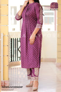 Linen Cotton Pleated Kurti With Palazzo-ISKWKUVC020424P