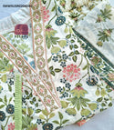 Floral Printed Cotton Kurti With Pant And Dupatta-ISKWSUSR020424W/SR020424G