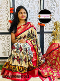 Ikkat Printed Munga Crepe Silk Saree With Blouse-ISKWSR09047011