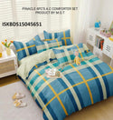 Glace Cotton Bedsheet With Pillow Cover And Reversible Comforter-ISKBDS15045651