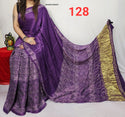 Hand Block Ajrakh Printed Modal Silk Saree With Blouse-ISKWSR17043427