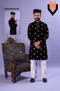 Embroidered Silk Kurta With Pajama-ISKM18048730