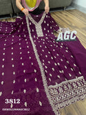 Embroidered Georgette Kurti With Pant And Dupatta-ISKWSU1904AGC3812