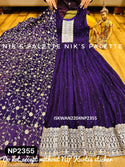 Silk Pleated Anarkali With Embroidered Dupatta-ISKWAN2204NP2355
