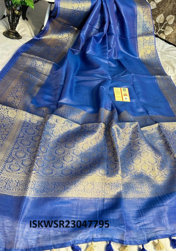 Linen Silk Saree With Blouse-ISKWSR23047795