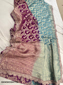 Ombre Banarasi Weaved Khadi Georgette Saree With Blouse-ISKWSR23047798