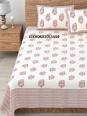 Printed Cotton Bedsheet With Pillow Cover-ISKBDS02055659