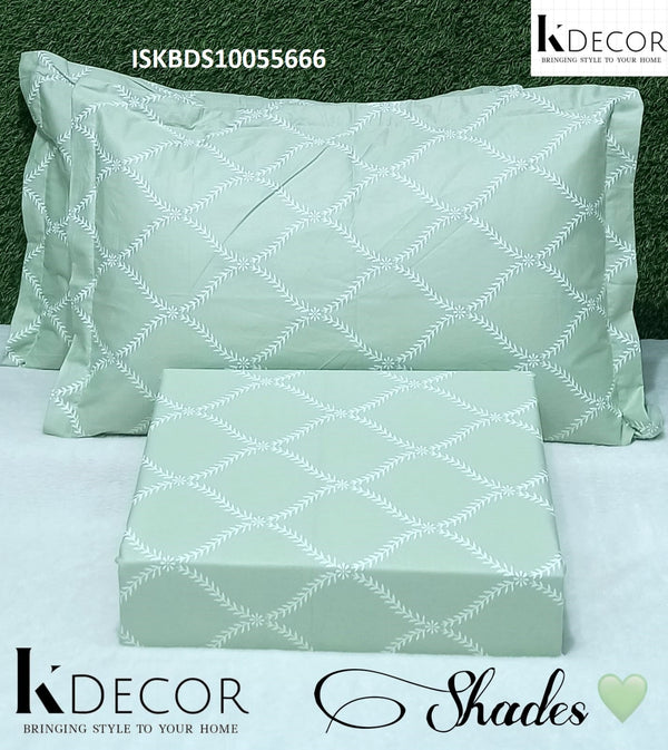 Cotton Textured Print Bedsheet-ISKBDS10055666
