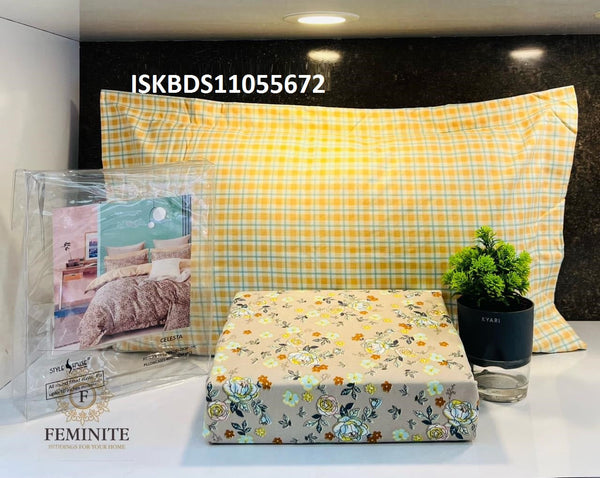 Kingsize Bedsheet With Pillow Cover-ISKBDS11055672