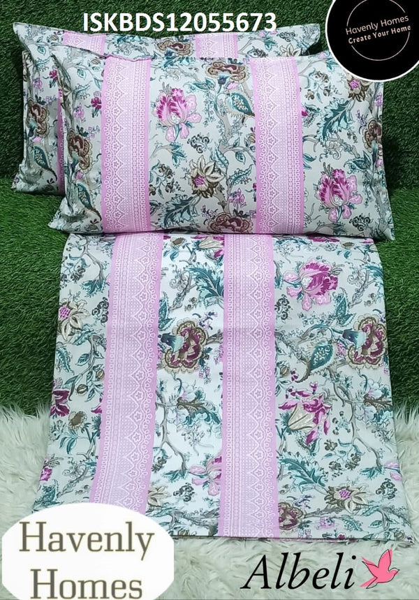 King Size Pure Cotton Bedsheet Set-ISKBDS12055673