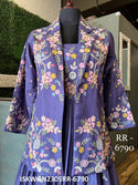 Embroidered Dola Silk Gown With Organza Dupatta And Blazer-ISKWGN2305RR-6790