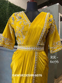 Embroidered Satin Silk Ready To Wear Saree With Dola Silk Blouse-ISKWSR2305RR-6076