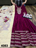 Silk Gown With Digital Printed Banarasi Silk Dupatta-ISKWGN2904AGC4083