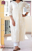Sequined Malmal Cotton Kurti With Pant-ISKWKUDB030523C