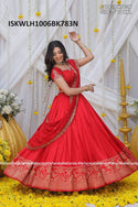 Embroidered Viscose Dola Jacquard Lehenga With Blouse And Georgette Dupatta-ISKWLH1006BK783N