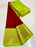 Mangala Giri Handloom Cotton Silk Saree With Contrast Blouse-ISKWSR130698752