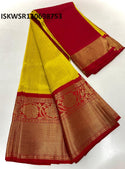 Mangala Giri Handloom Cotton Silk Saree With Contrast Blouse-ISKWSR130698753