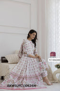 Printed Cotton Anarkali Kurti With Pant And Dupatta-ISKWSUFC130624W